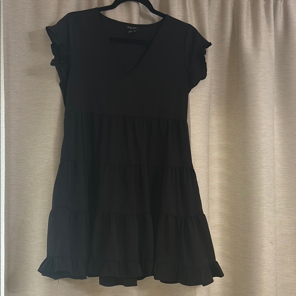 Elegant Black Ruffle Dress